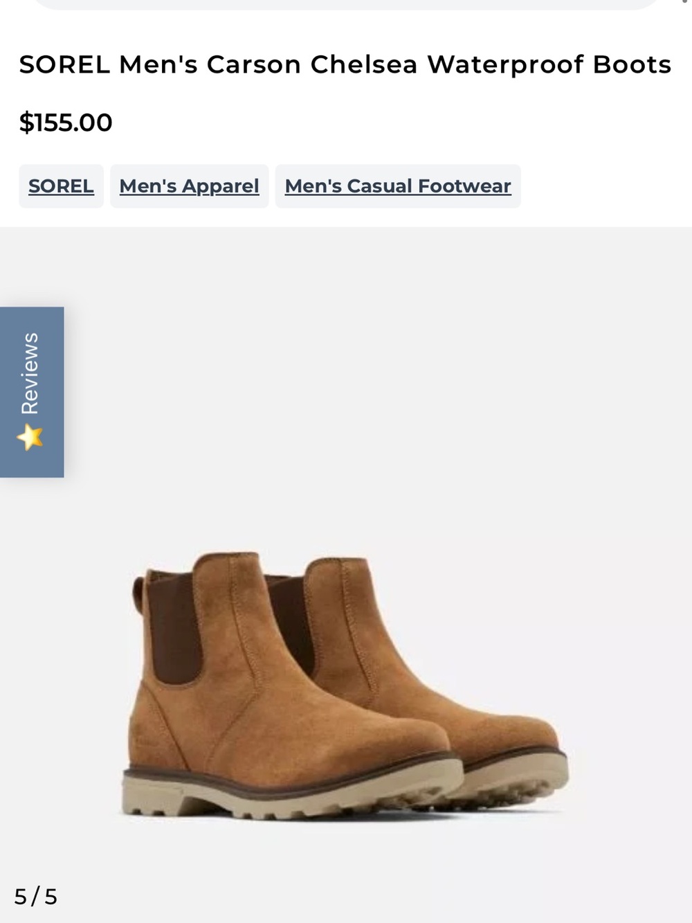 Men’s Sorel Carson Chelsea Boots size 10.5